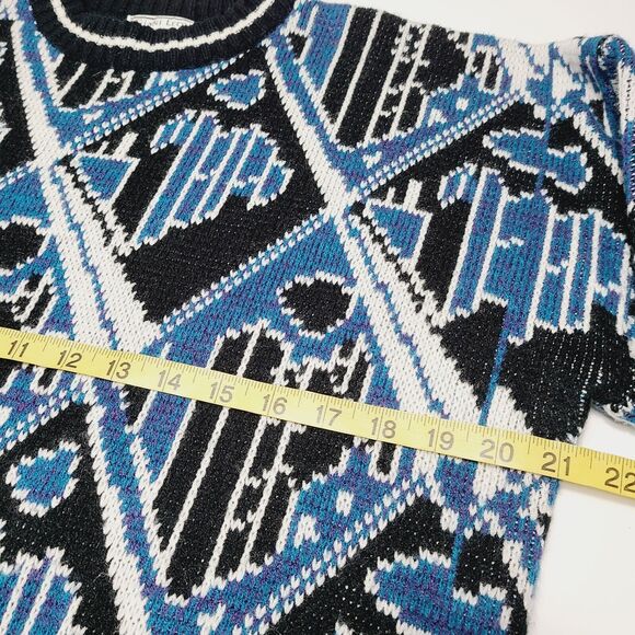 Vintage Giani Leone 100% Virgin Acrylic Knit Sweater Abstract Size Large 90's - Picture 5 of 6